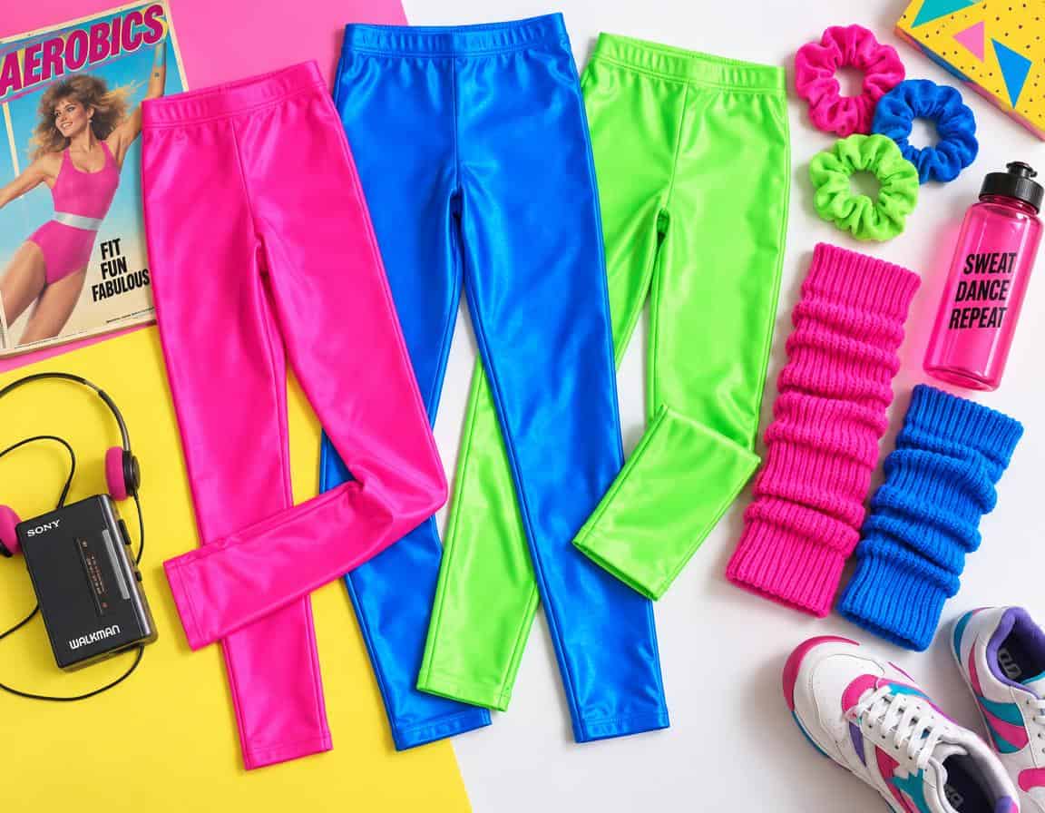Neon Leggings 80er Jahre Mode Retro
