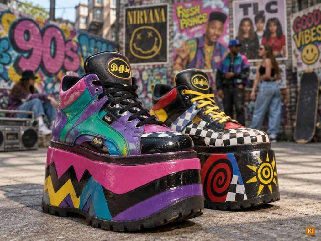 Plattformschuhe der 90er Jahre als Retro Schuhe Plattformschuhe der 90er Jahre als Retro Schuhe