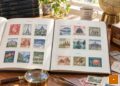 Alte Briefmarken sammeln im Vintage Album